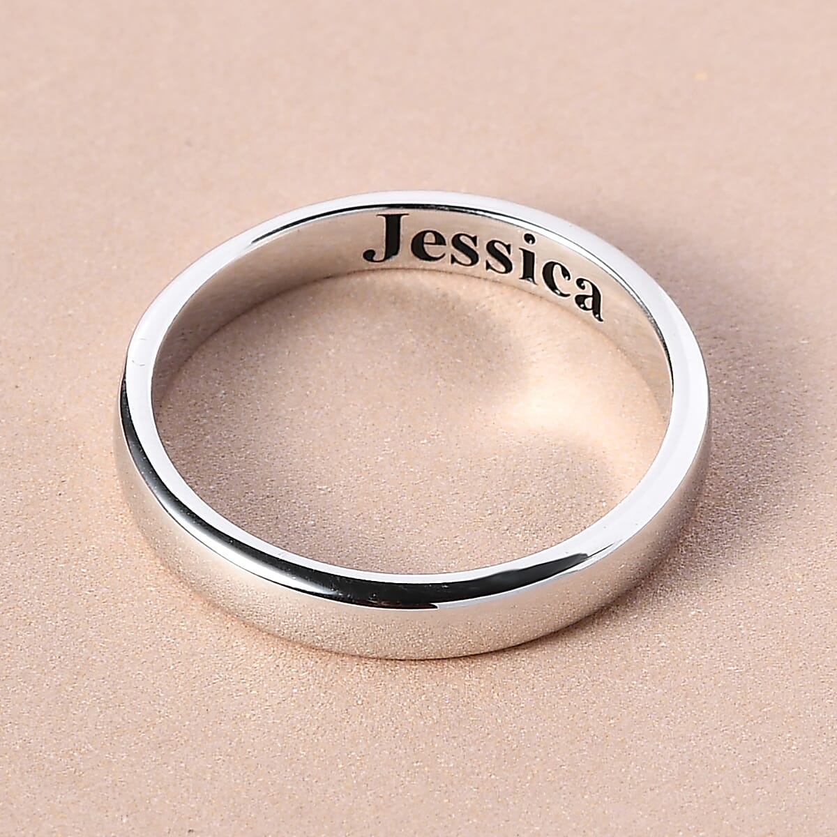 Personalized LUXORO Band Ring in 10K White Gold (Size 5.0) 2.50 Grams image number 1