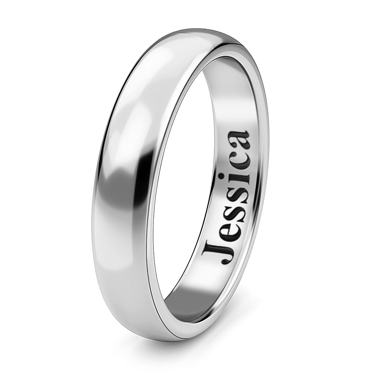Personalized LUXORO Band Ring in 10K White Gold (Size 5.0) 2.50 Grams image number 2