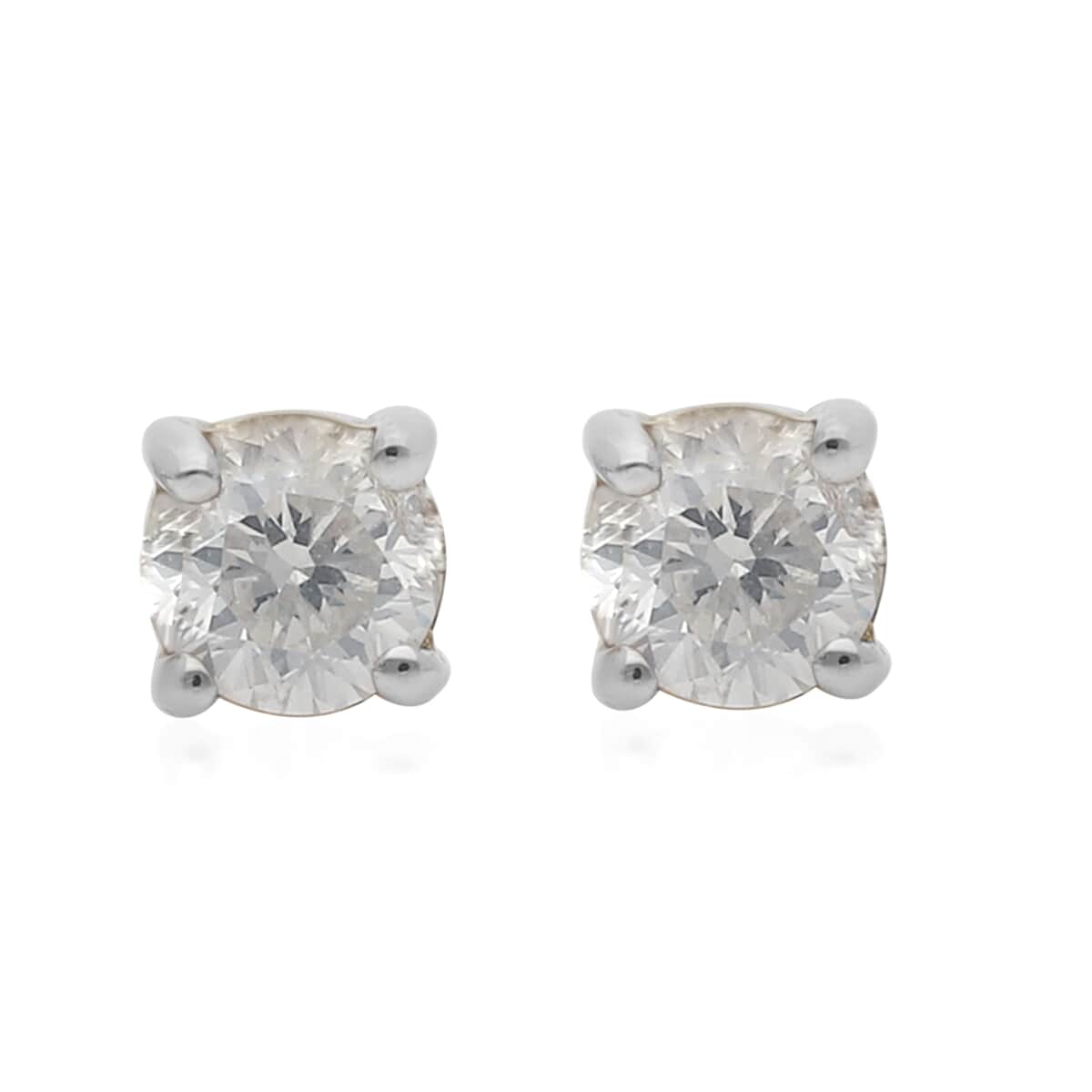 SGL Certified 10K Yellow Gold Diamond (G-H, I3) Stud Earrings 0.33 ctw image number 0