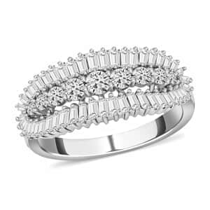 Rhapsody IGI Certified 950 Platinum Diamond (E-F, VS) Ring, Wedding Band Ring For Women (Size 10.0) (6 g) 1.00 ctw
