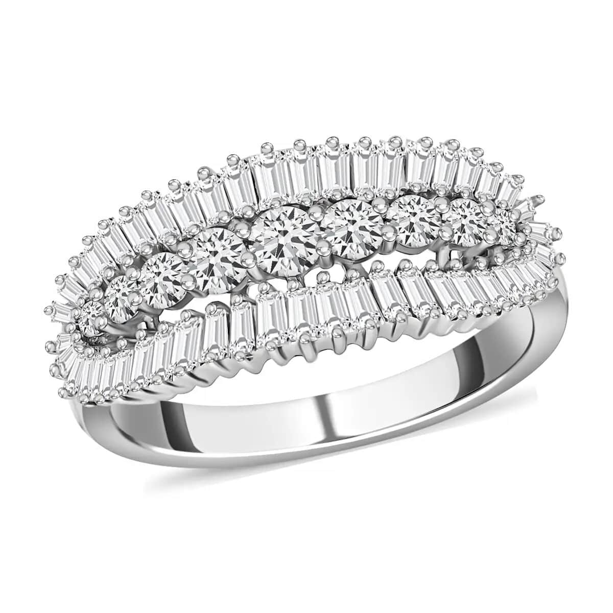 Rhapsody IGI Certified 950 Platinum Diamond (E-F, VS) Ring, Wedding Band Ring For Women (Size 10.0) (6 g) 1.00 ctw image number 0