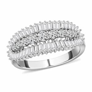 Rhapsody IGI Certified 950 Platinum Diamond 1.00 ctw (E-F, VS) Ring, Wedding Band Ring For Women (Size 9.0) (6 g)