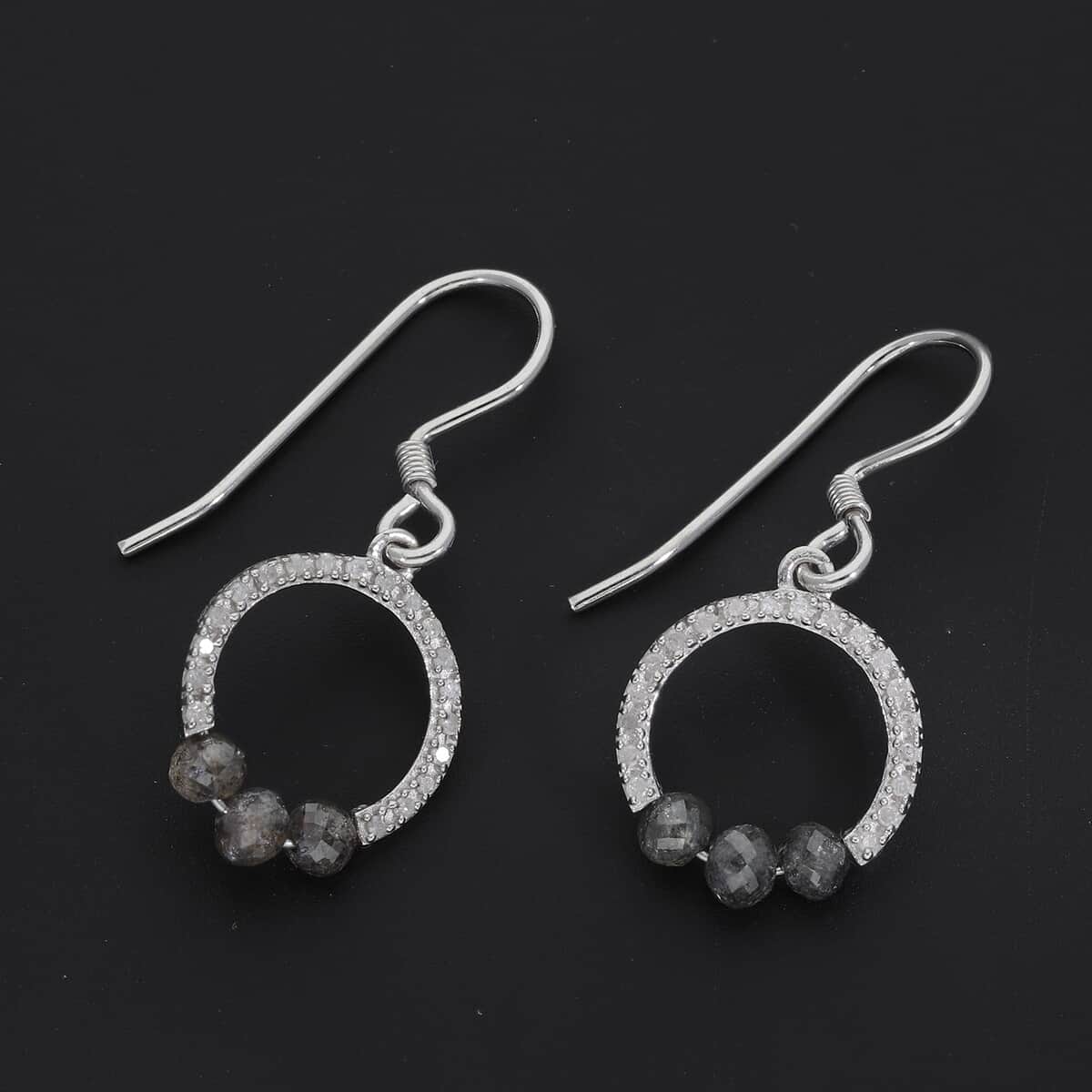 Salt and Pepper, Diamond Earrings in Platinum Over Sterling Silver 2.15 ctw image number 1