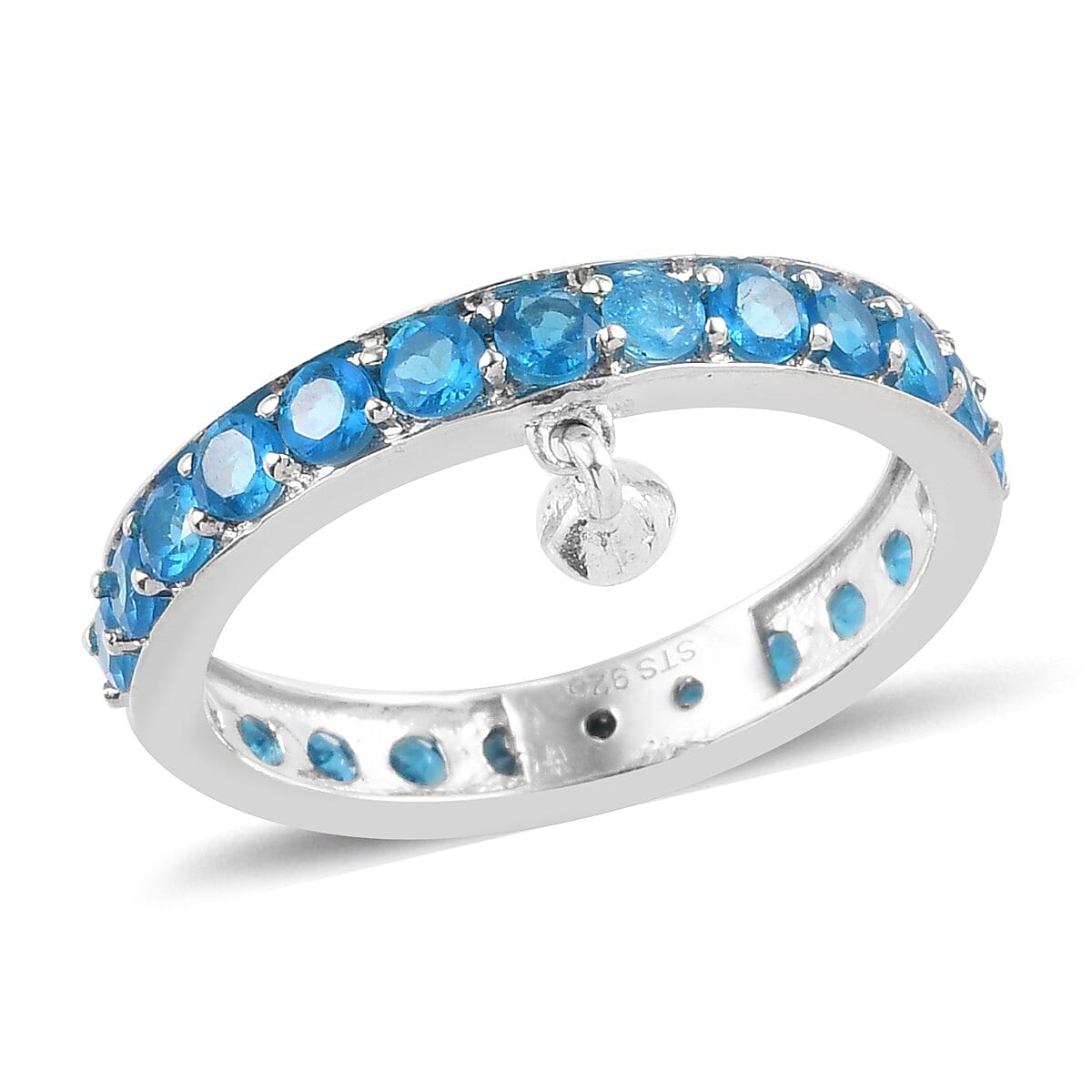 Malgache Neon Apatite Ring in Platinum Over Sterling Silver (Size 8.0) 2.00 ctw