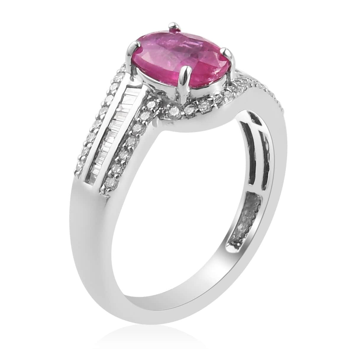 RHAPSODY 950 Platinum AAAA Mozambique Ruby and E-F VS2 Diamond Ring (Size 7.0) 5.65 Grams 2.00 ctw image number 3