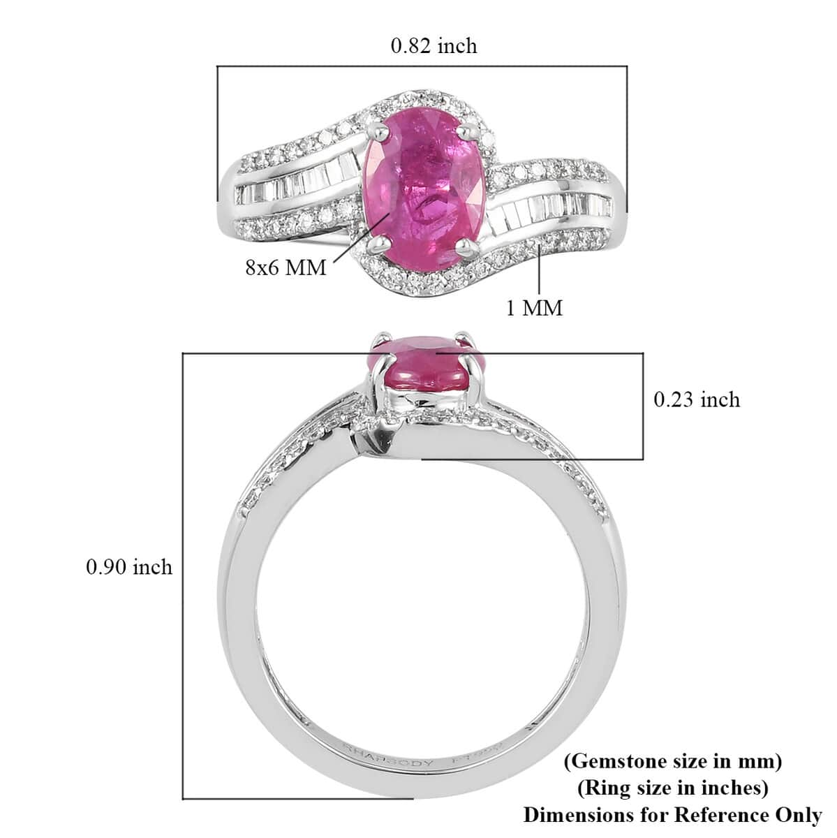 Rhapsody 950 Platinum AAAA Mozambique Ruby and E-F VS2 Diamond Ring (Size 7.0) 5.65 Grams 2.00 ctw image number 5