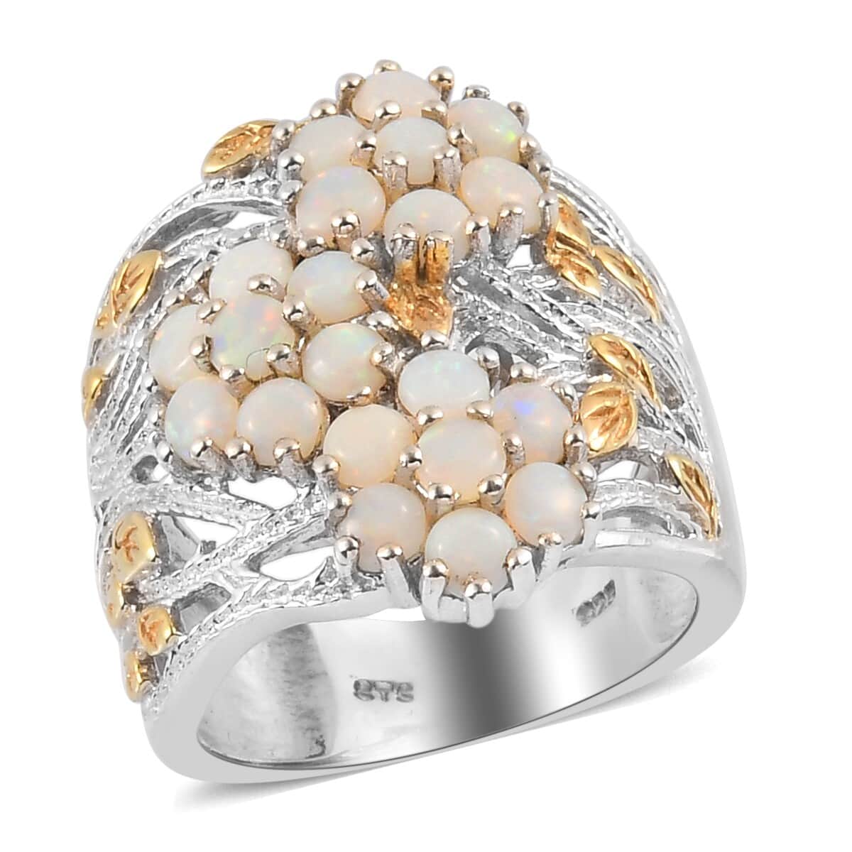 Australian White Opal Ring in 14K Yellow Gold and Platinum Over Sterling Silver (Size 6.0) 3.10 ctw image number 0