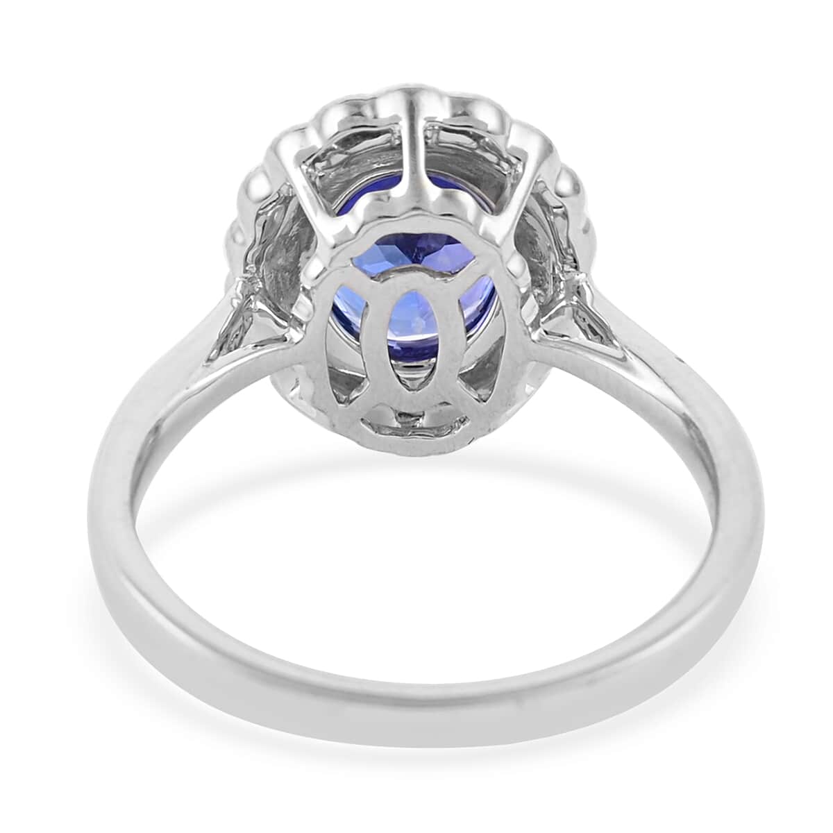 Rhapsody 950 Platinum AAAA Tanzanite and E-F VS Diamond Halo Ring (Size 10.0) 6.40 Grams 2.25 ctw image number 3