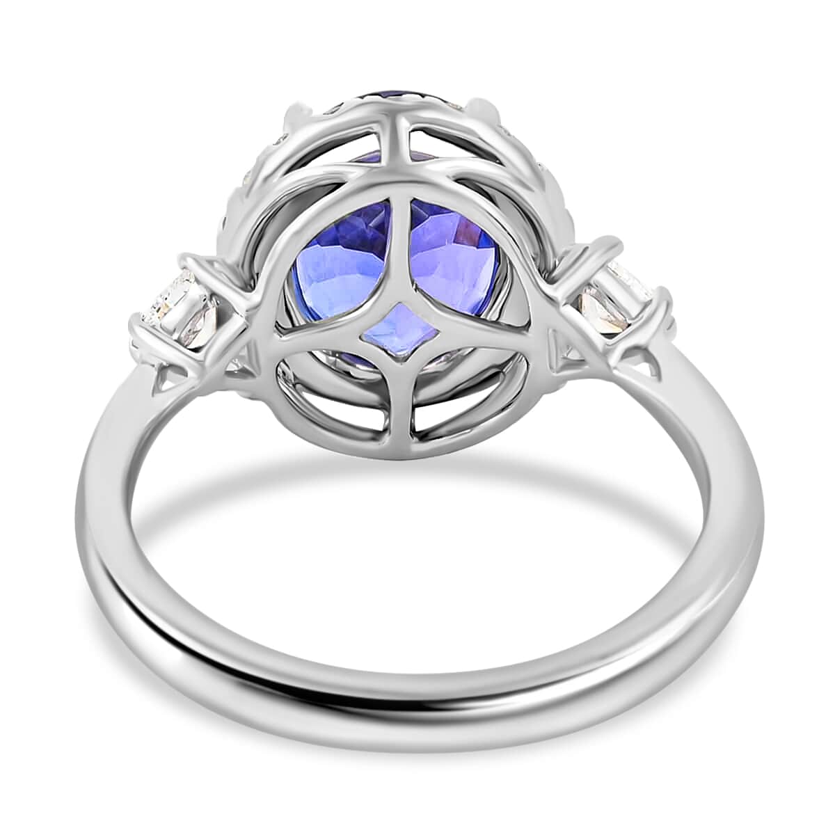 RHAPSODY AAAA Tanzanite and Diamond E-F VS Halo Ring in 950 Platinum 5.80 Grams 3.50 ctw image number 3