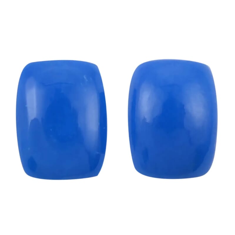 AAA Ceruleite Set of 2 (Cush 8x6 mm) 2.00 ctw Loose Gemstone