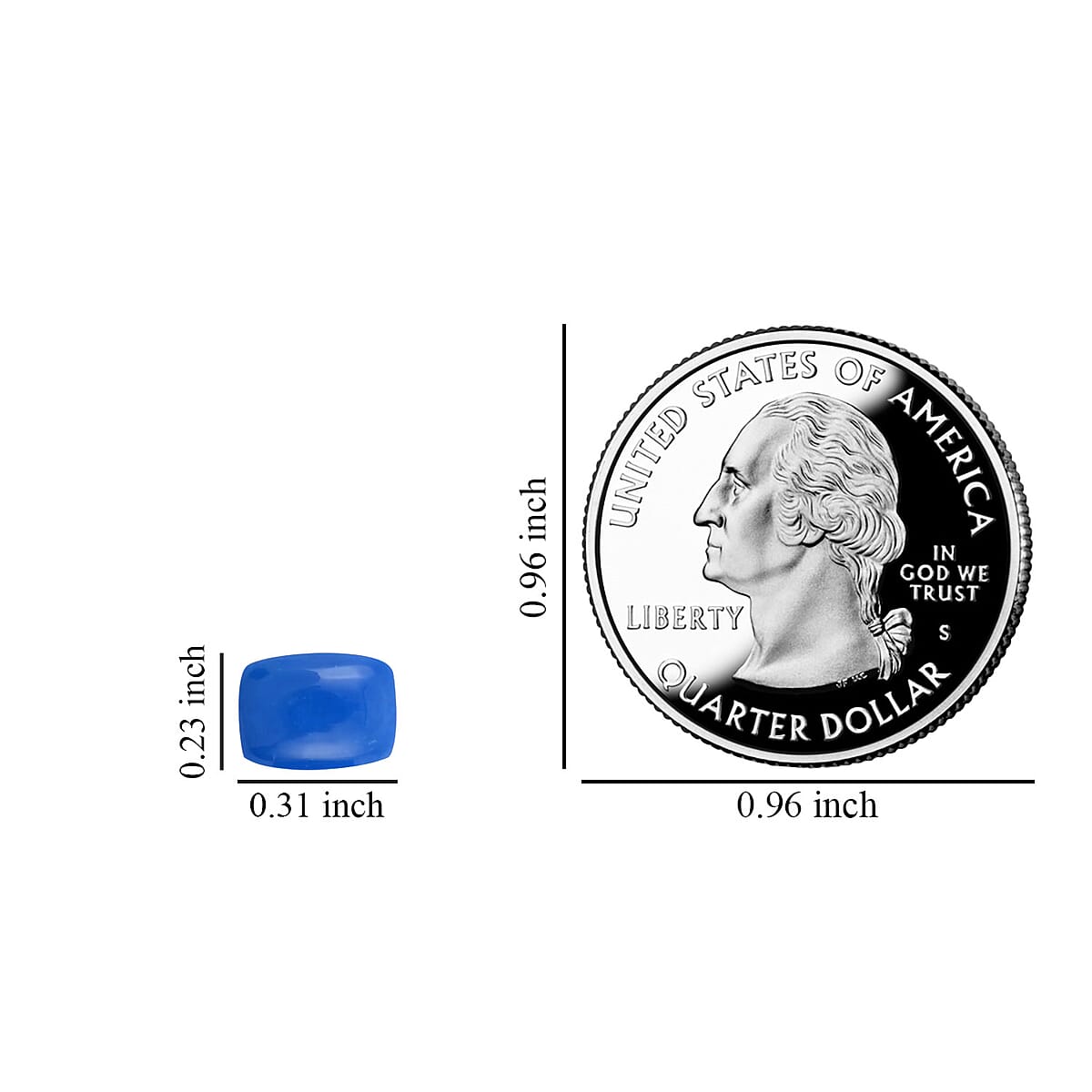 AAA Ceruleite Set of 2 (Cush 8x6 mm) 2.00 ctw Loose Gemstone image number 3