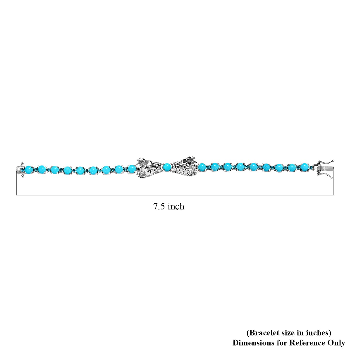 Sleeping Beauty Turquoise and Malgache Neon Apatite Bracelet in Platinum Over Sterling Silver (7.25 In) 10.50 ctw image number 4