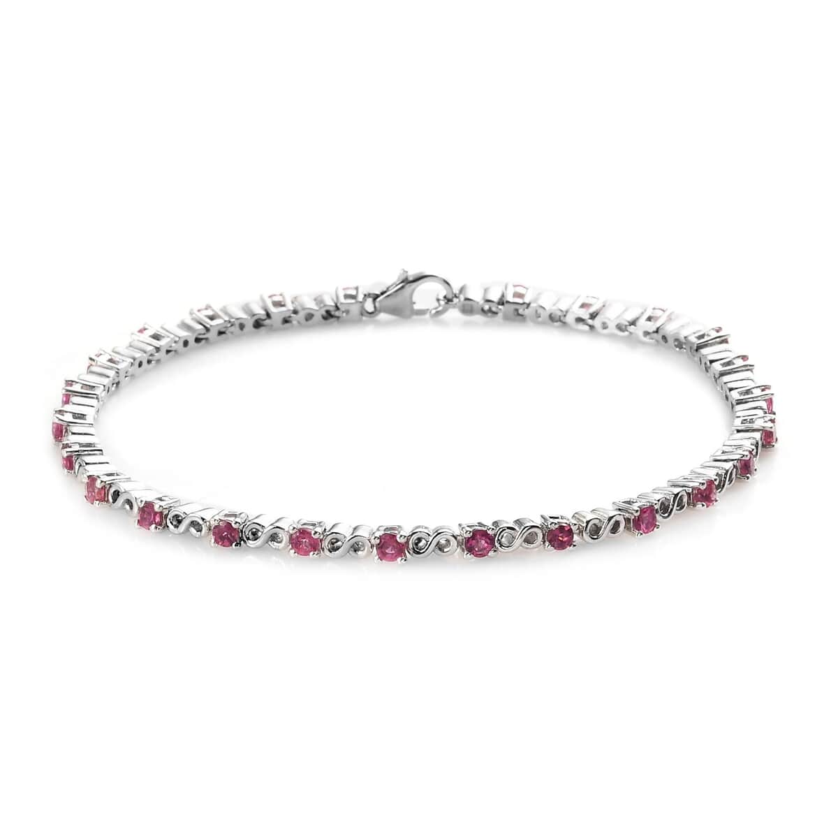 Morro Redondo Pink Tourmaline Bracelet in Platinum Over Sterling Silver (7.25 In) 2.00 ctw image number 0