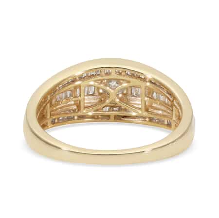 SGL Certified 10K Yellow Gold G-H I3 Diamond Ring (Size 8.0) 3.55 Grams 1.00 ctw image number 4