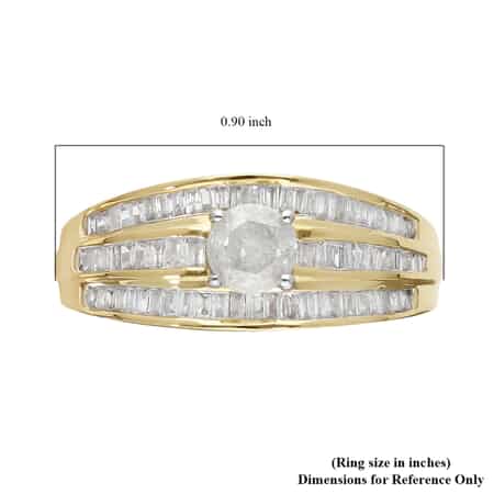 SGL Certified 10K Yellow Gold G-H I3 Diamond Ring (Size 8.0) 3.55 Grams 1.00 ctw image number 5