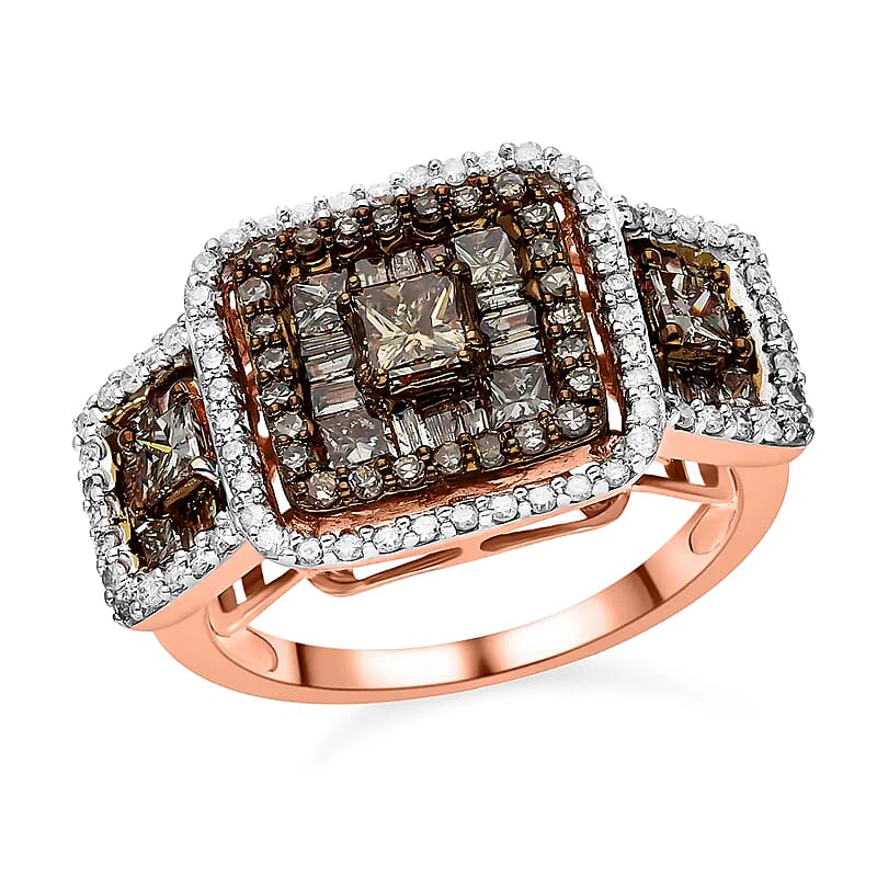 Luxoro 10K Rose Gold Natural Diamond 2.00 ctw Ring, Gold Diamond 2.00 ctw Ring, Wedding Ring, Engagement Rings For Her (Size 10)