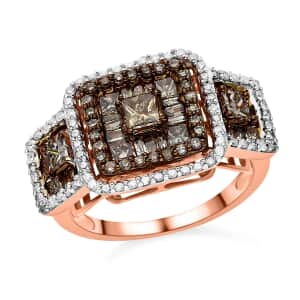 Luxoro 10K Rose Gold Natural Diamond Ring, Gold Diamond Ring, Wedding Ring, Engagement Rings For Her 2.00 ctw (Size 10)