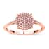 Natural Pink Diamond Round Shape Cluster Ring in Rose Gold Vermeil Plated Sterling Silver (Size 8.0) 0.25 ctw image number 0