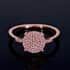 Natural Pink Diamond Round Shape Cluster Ring in Rose Gold Vermeil Plated Sterling Silver (Size 8.0) 0.25 ctw image number 1