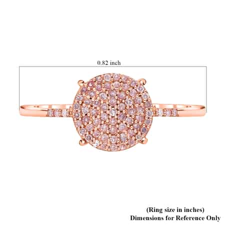 Natural Pink Diamond Round Shape Cluster Ring in Rose Gold Vermeil Plated Sterling Silver (Size 8.0) 0.25 ctw image number 5