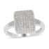 Diamond Cluster Ring in Platinum Over Sterling Silver (Size 9.0) 0.50 ctw image number 0