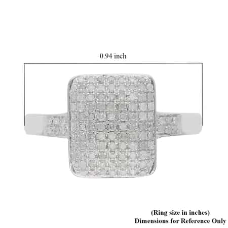 Diamond Cluster Ring in Platinum Over Sterling Silver (Size 9.0) 0.50 ctw image number 5
