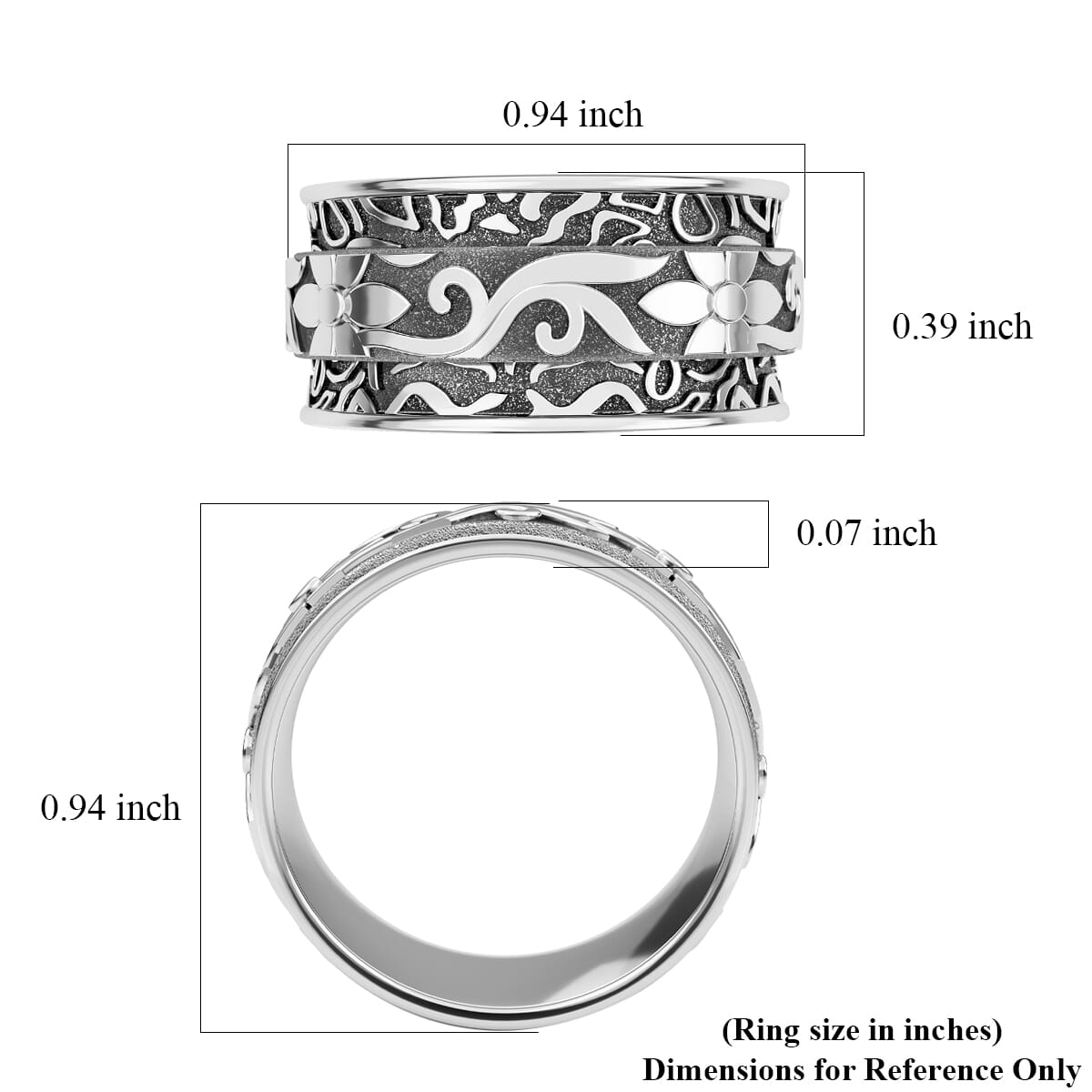 D'Joy Spinner Band Ring in Sterling Silver (Size 5.0) 4.50 Grams image number 5