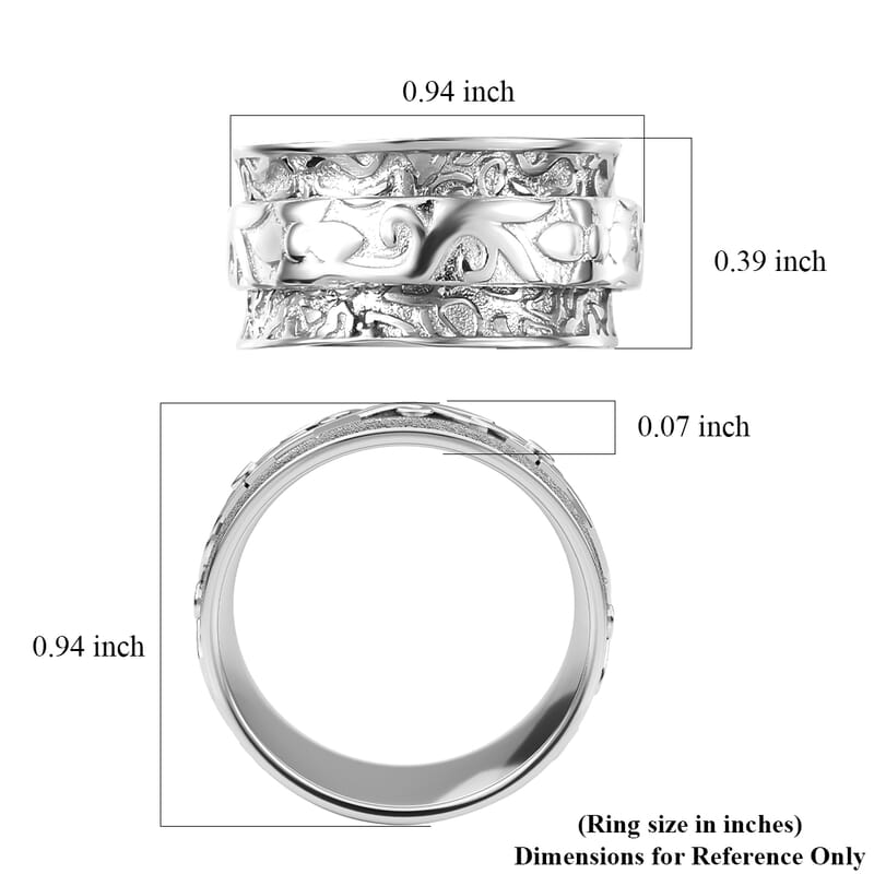 D'Joy Spinner Band Ring in Sterling Silver (Size 5.0) 4.50 Grams