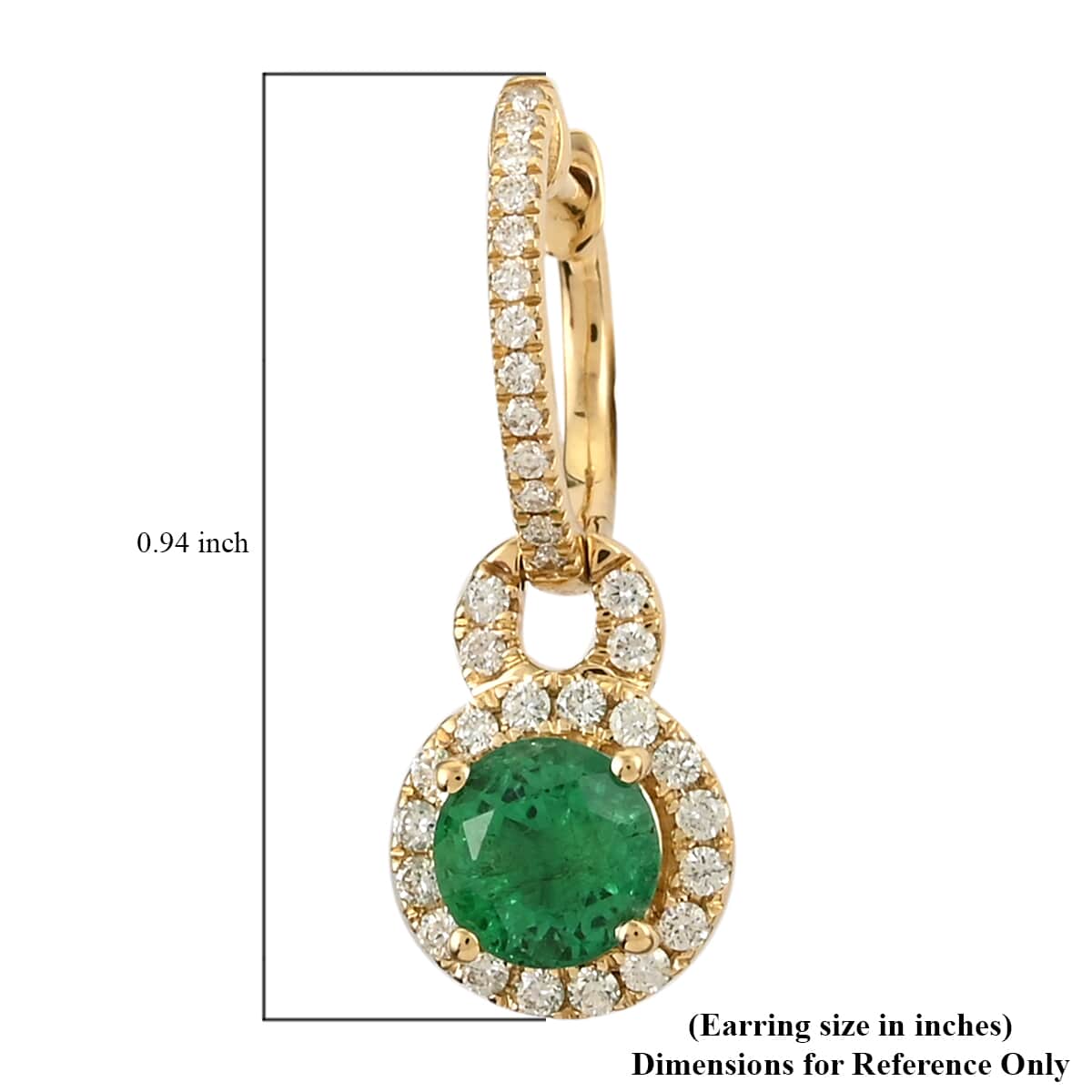 Iliana 18K Yellow Gold AAA Kagem Zambian Emerald and G-H SI Diamond Earrings 5 Grams 1.75 ctw image number 3