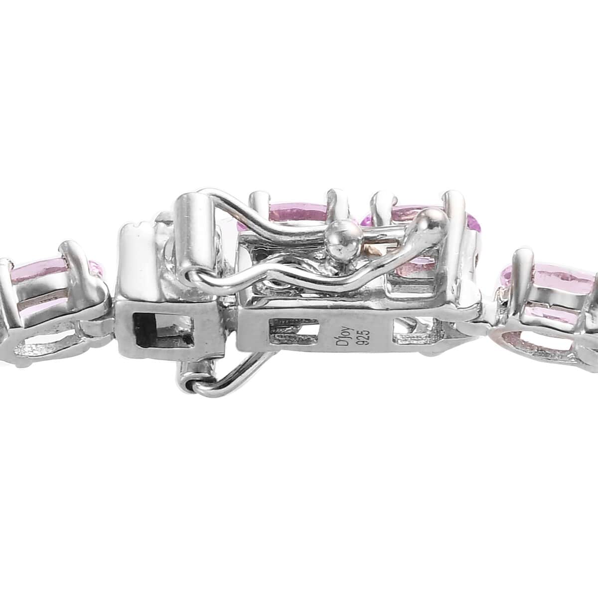 Madagascar Pink Sapphire Tennis Bracelet in Platinum Over Sterling Silver (8.00 In) 9.20 Grams 9.90 ctw image number 3
