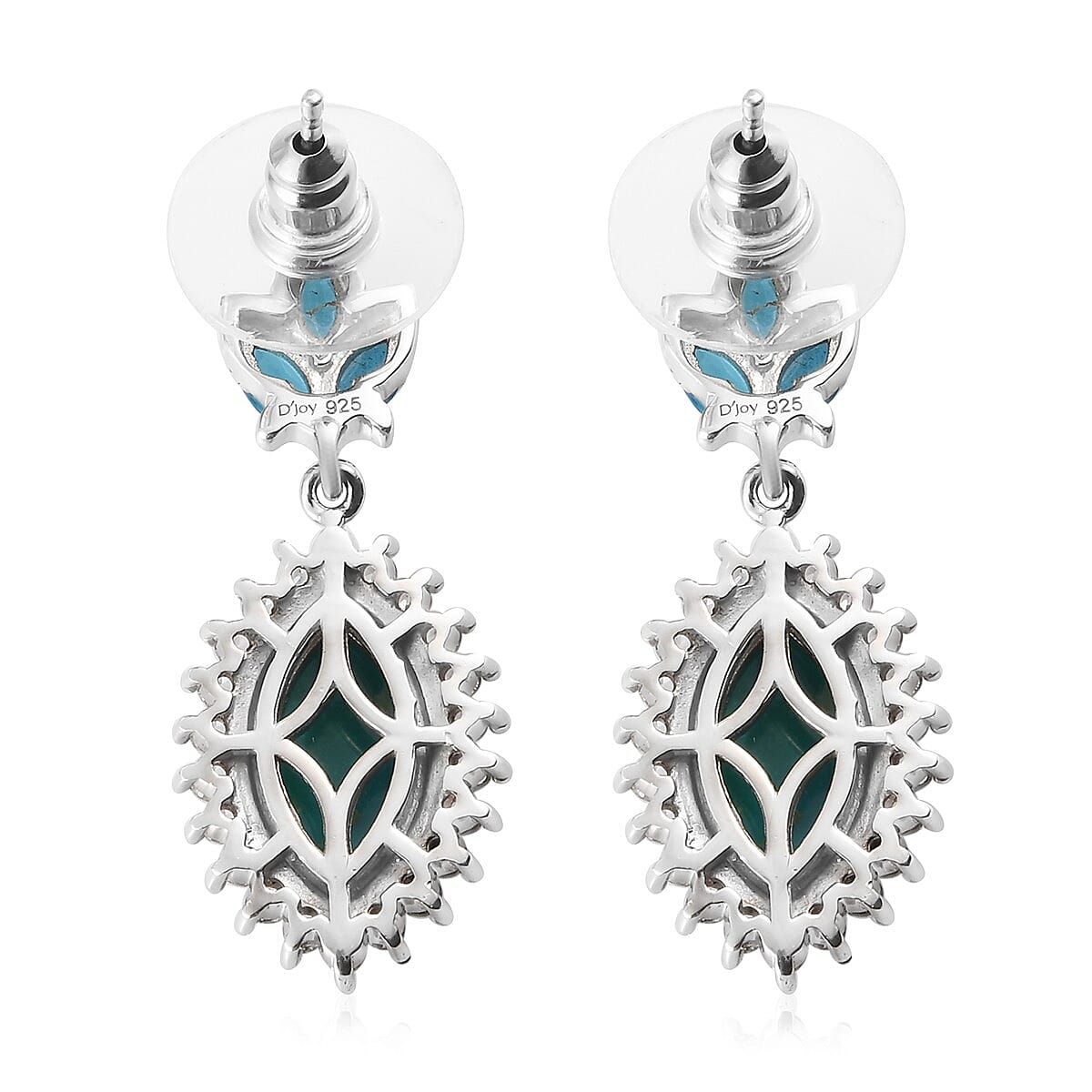 South Hill Turquoise and Multi Gemstone Dangling Earrings in Platinum Over Sterling Silver 5.65 ctw