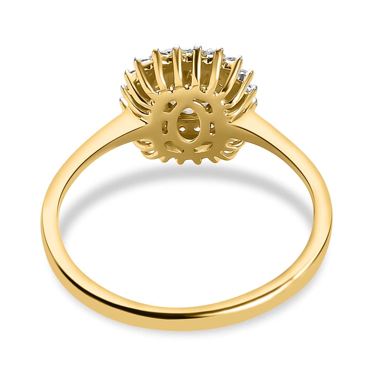 Luxoro 10K Yellow Gold Premium Turkizite and White Zircon Cocktail Ring (Size 8.0) 1.00 ctw