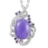 Purple Jade (D) and Multi Gemstone Pendant Necklace 20 Inches in Platinum Over Sterling Silver 8 Grams 16.40 ctw image number 0