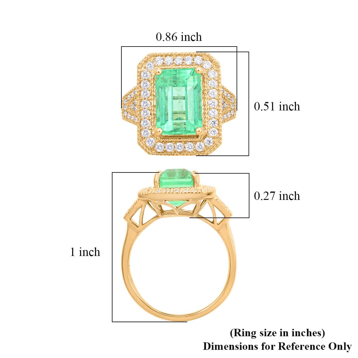 One Of A Kind Certified & Appraised Iliana 18K Yellow Gold AAA Boyaca Colombian Emerald and G-H SI Diamond Halo Ring (Size 7.0) 6.92 Grams 4.80 ctw image number 5