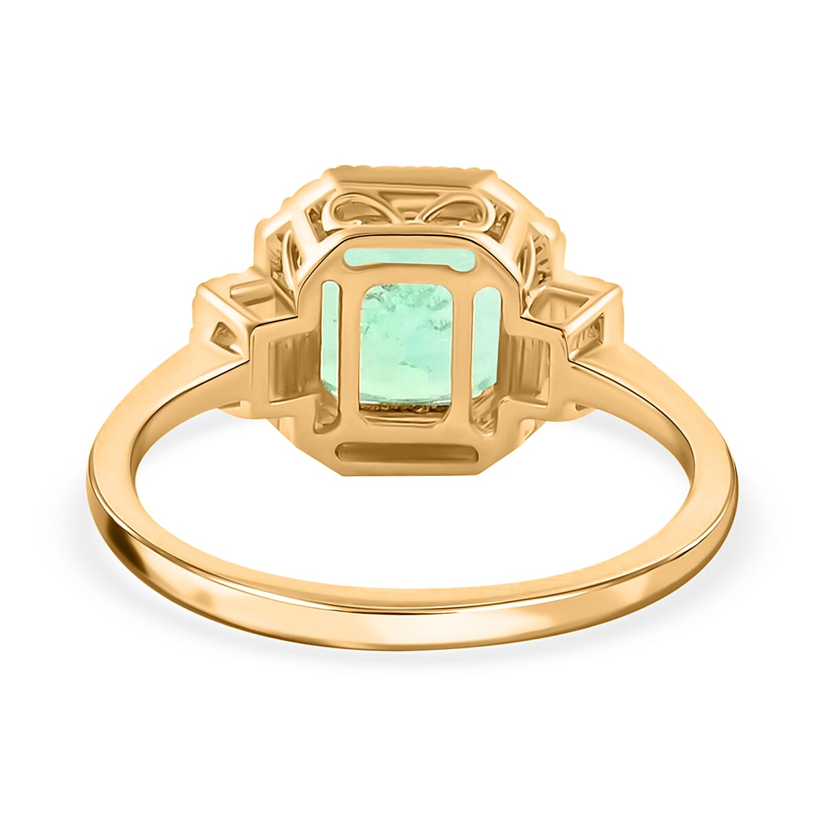 Iliana 18K Yellow Gold AAA Boyaca Colombian Emerald and G-H SI Diamond Ring (Size 7.0) 2.60 ctw image number 3