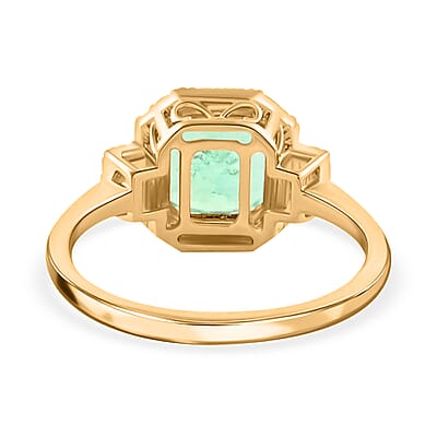 Iliana 18K Yellow Gold AAA Boyaca Colombian Emerald and G-H SI Diamond Ring (Size 7.0) 2.60 ctw