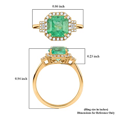 Iliana 18K Yellow Gold AAA Boyaca Colombian Emerald and G-H SI Diamond Ring (Size 7.0) 2.60 ctw