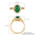 Iliana 18K Yellow Gold AAA Kagem Zambian Emerald and G-H SI Diamond Halo Ring (Size 7.0) 4.25 Grams 2.00 ctw image number 5