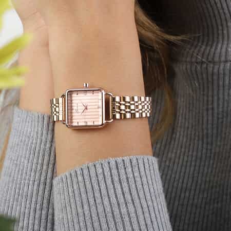 Genoa Diamond Accent Miyota Japanese Movement Watch in ION Plated RG Stainless Steel image number 2