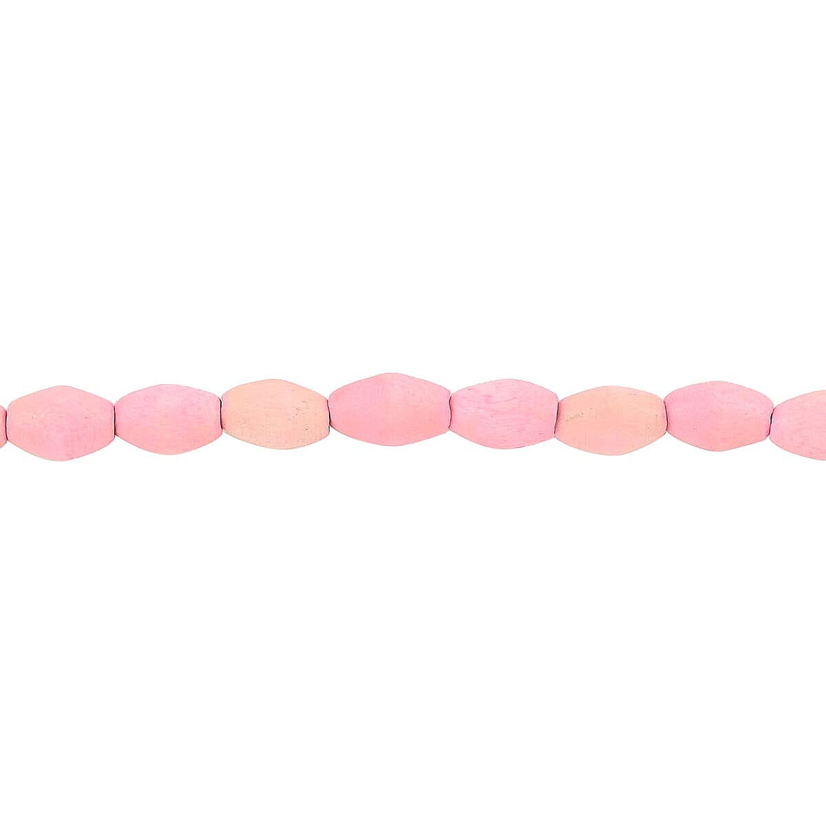 Pink Wooden Beaded Rope Necklace 38 Inches