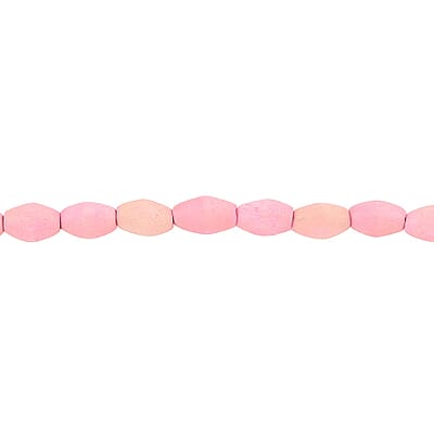 Pink Wooden Beaded Rope Necklace 38 Inches