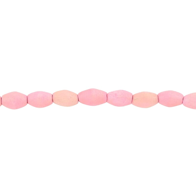 Pink Wooden Beaded Rope Necklace 38 Inches