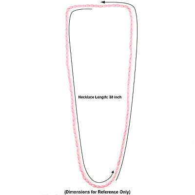 Pink Wooden Beaded Rope Necklace 38 Inches