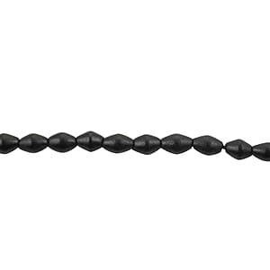 Black Wooden Beaded Rope Necklace 38 Inches