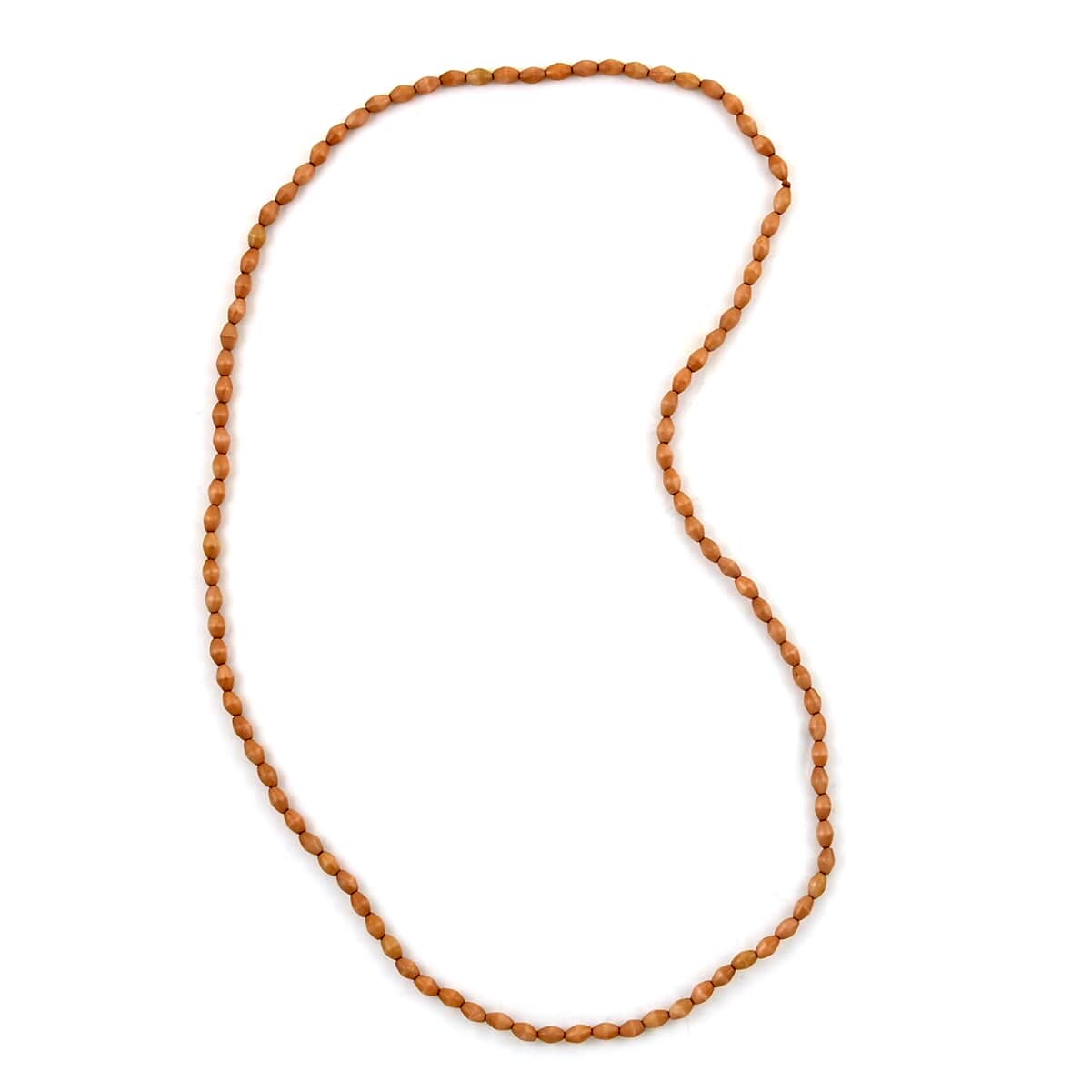 Sandstone Wooden Beaded Rope Necklace 38 Inches image number 0