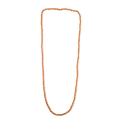 Sandstone Wooden Beaded Rope Necklace 38 Inches