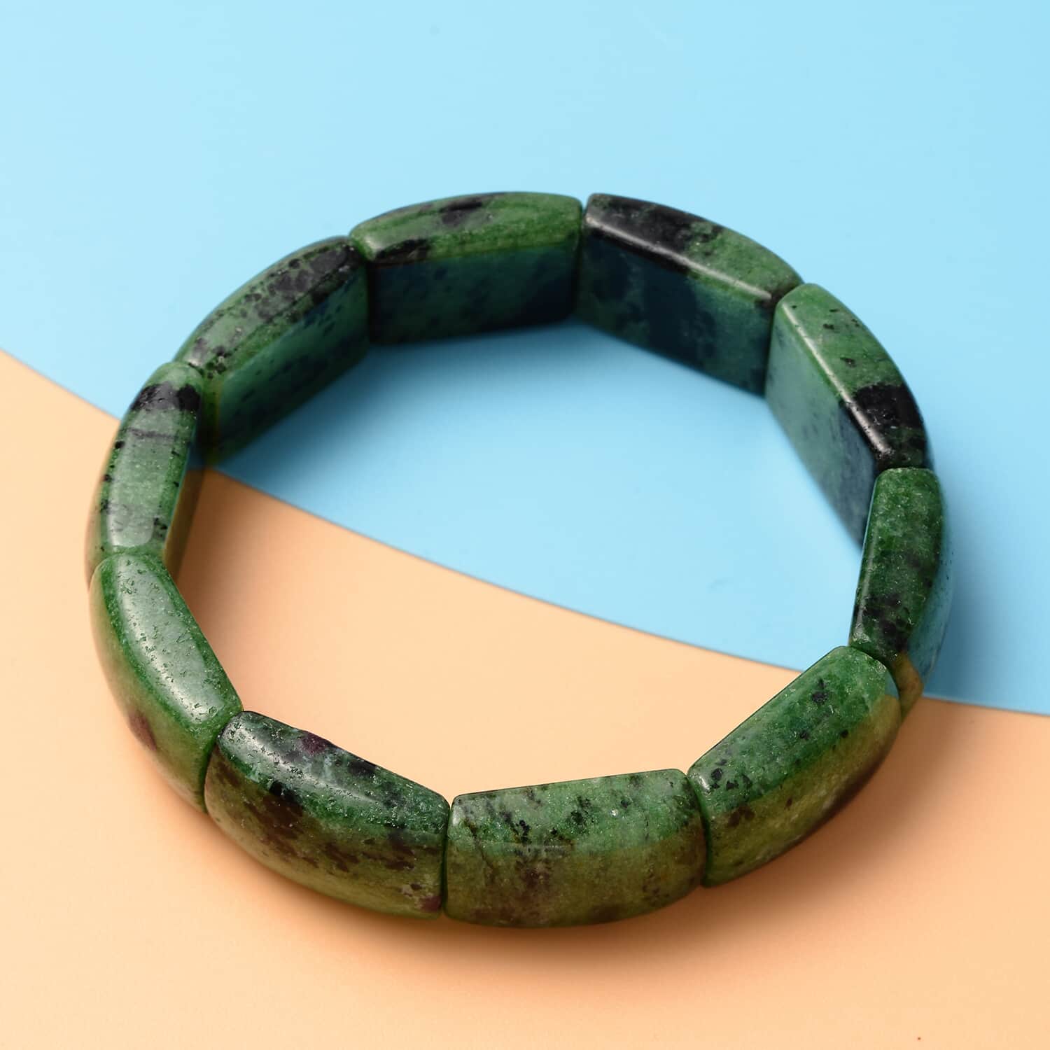 Ruby Zoisite Section Stretch Bracelet deals 263.00 ctw