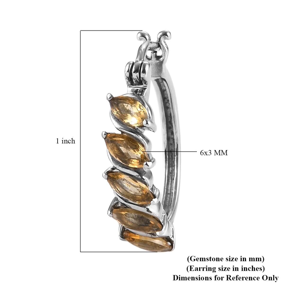 Brazilian Citrine Inside Out Hoop Earrings in Stainless Steel 1.90 ctw image number 4