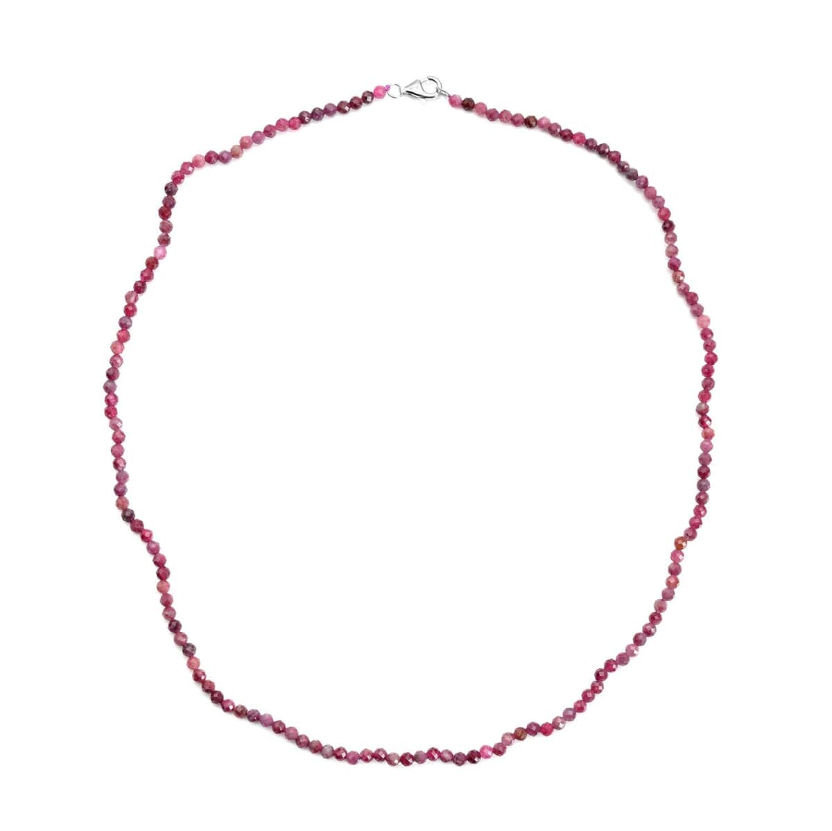 Morro Redondo Pink Tourmaline Faceted Beaded Necklace 20 Inches in Rhodium Over Sterling Silver 33.00 ctw image number 0