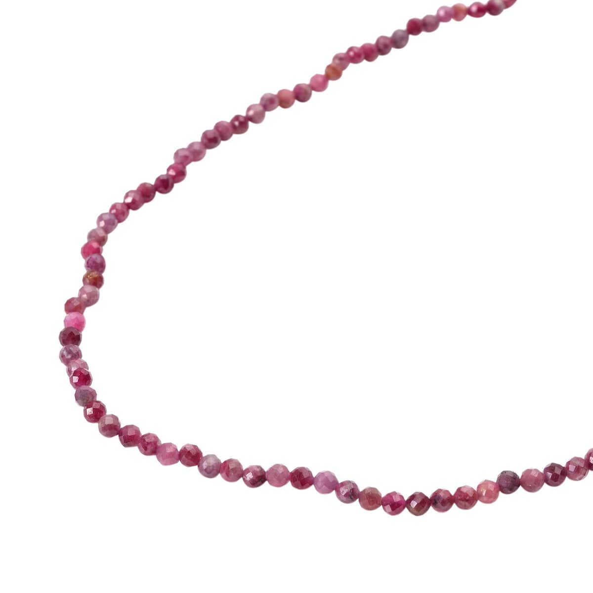Morro Redondo Pink Tourmaline Faceted Beaded Necklace 20 Inches in Rhodium Over Sterling Silver 33.00 ctw image number 2